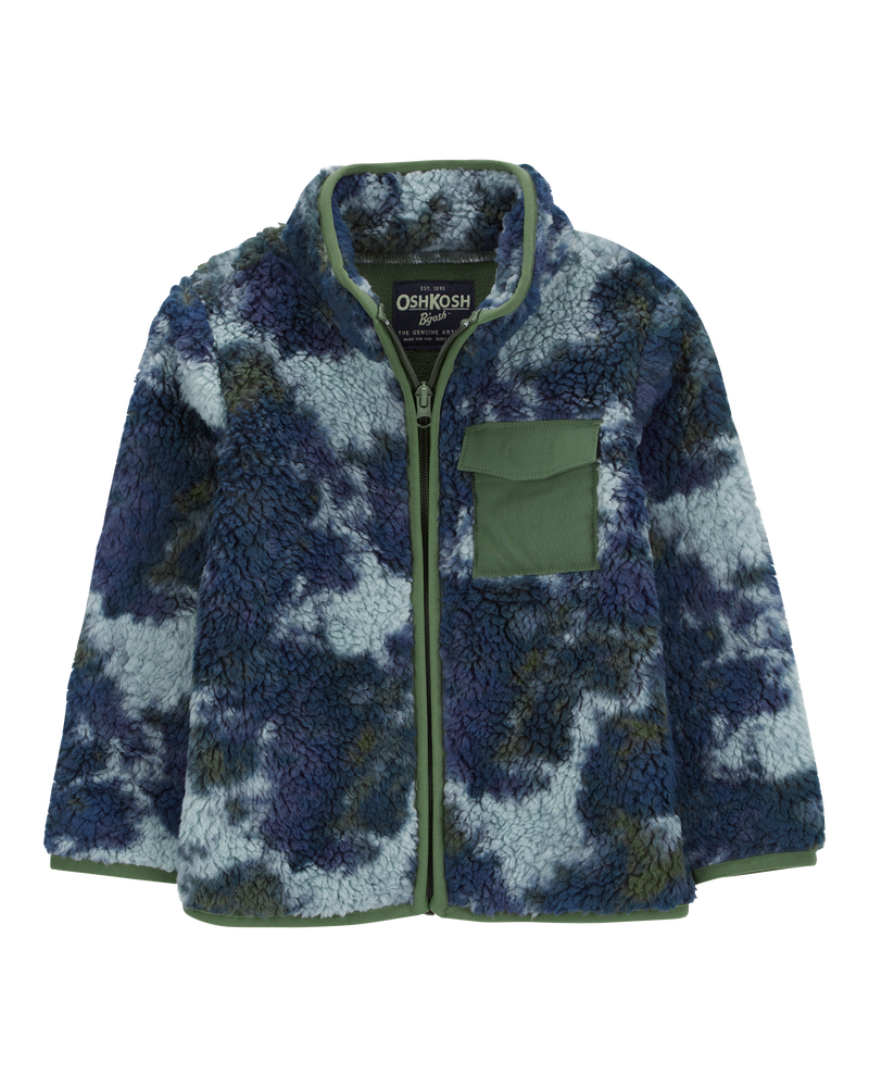 Baby Tie Dye Fleece Knit Jacket - Navy, image 1 of 4 slides