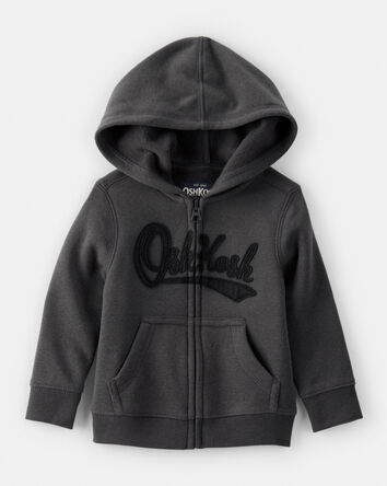 Toddler OshKosh Fleece Logo Zip Jacket - Black, 