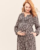 Adult Women's Maternity Woodland Floral Button-Front Relaxed Fit Dress, image 2 of 8 slides