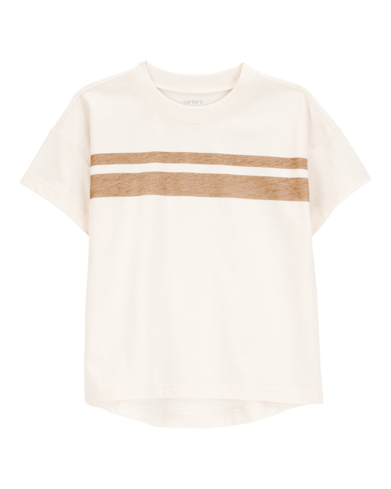 Baby Striped Short-Sleeve Tee - Cream, image 1 of 3 slides