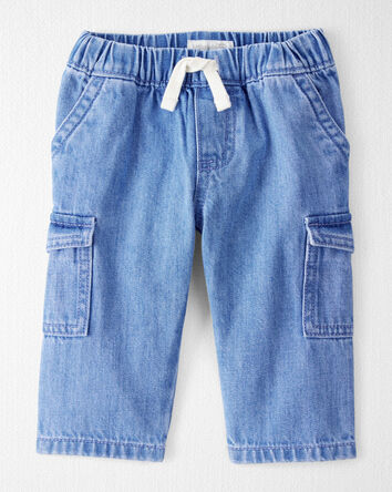 Baby Organic Cotton Denim Cargo Pants, 