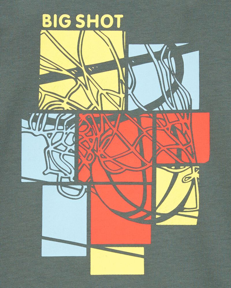 Toddler Basketball Long-Sleeve Graphic Tee - Green, image 2 of 3 slides