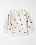 Baby Girl Organic Cotton French Terry Sweatshirt in Berry Blossom Print, image 1 of 5 slides