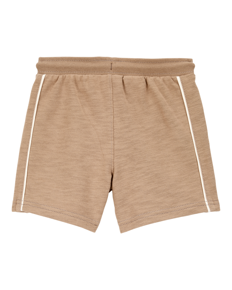 Toddler 2-Piece Striped Short-Sleeve Tee & Pull-On Shorts Set - Cream/Brown, image 5 of 8 slides