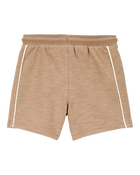 Toddler 2-Piece Striped Short-Sleeve Tee & Pull-On Shorts Set - Cream/Brown, image 5 of 8 slides