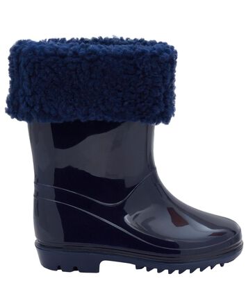 Toddler Faux Fur-Lined Rain Boots, 