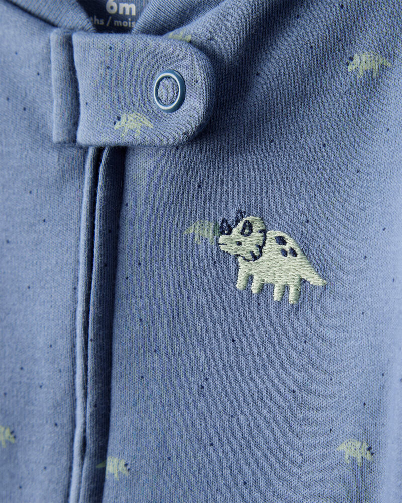 Baby Boy Rhino Print 100% Cotton Long-Sleeve Sleep & Play - Navy Blue, image 2 of 5 slides