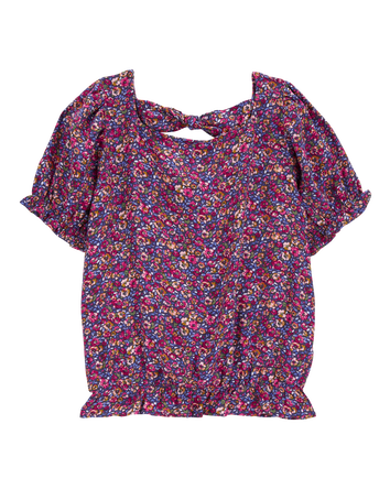 Kid Floral Viscose Top, 