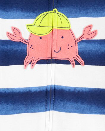 Baby 1-Piece Crab 100% Snug Fit Cotton Footless Pajamas, 