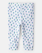 Baby 2-Pack Floral Pull-On Pants - Grey/Blue, image 3 of 10 slides