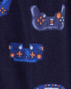 Kid 1-Piece Video Games Fleece Footless Pajamas, image 2 of 3 slides