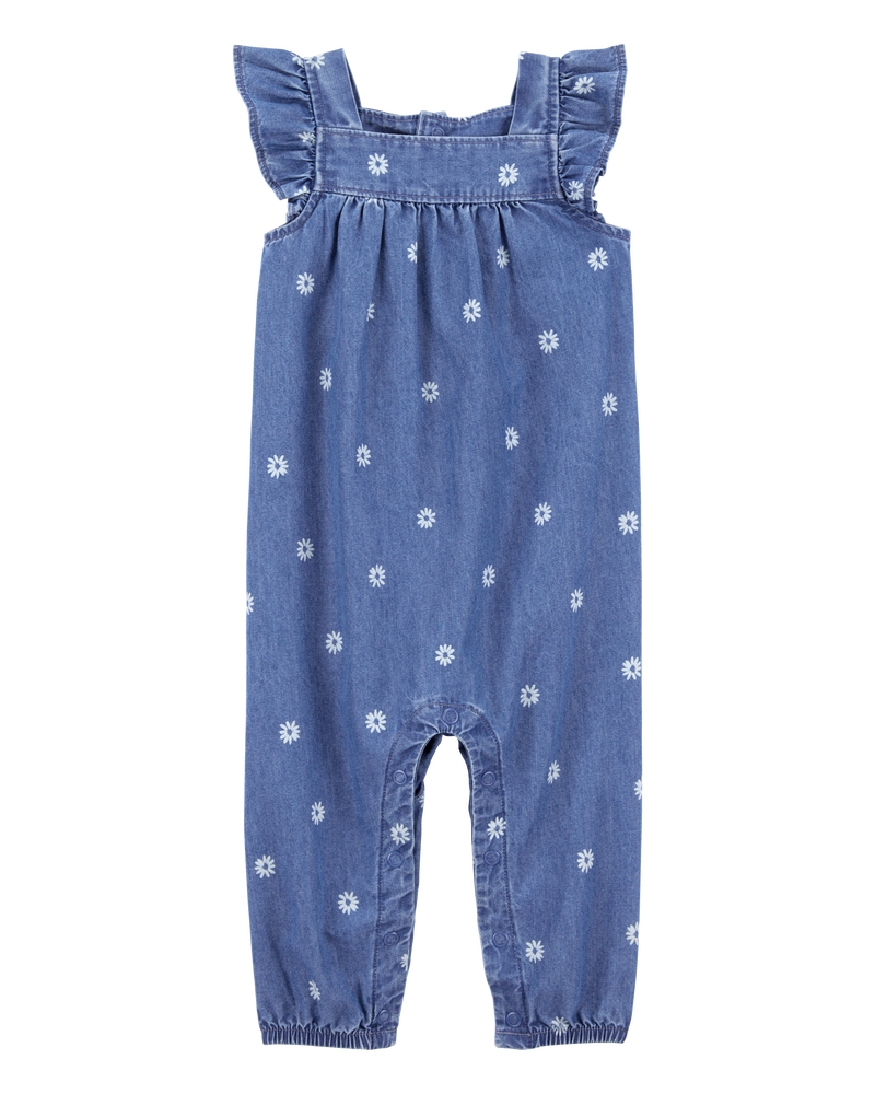 Baby Floral Chambray Jumpsuit, image 1 of 3 slides