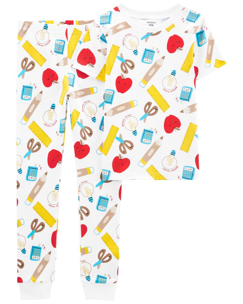 Kid 2-Piece Back To School 100% Snug Fit Cotton Pajamas, image 1 of 3 slides