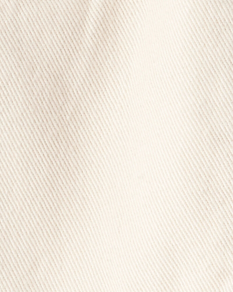 Baby Girl Cotton Cargo Joggers - Ivory, image 4 of 5 slides