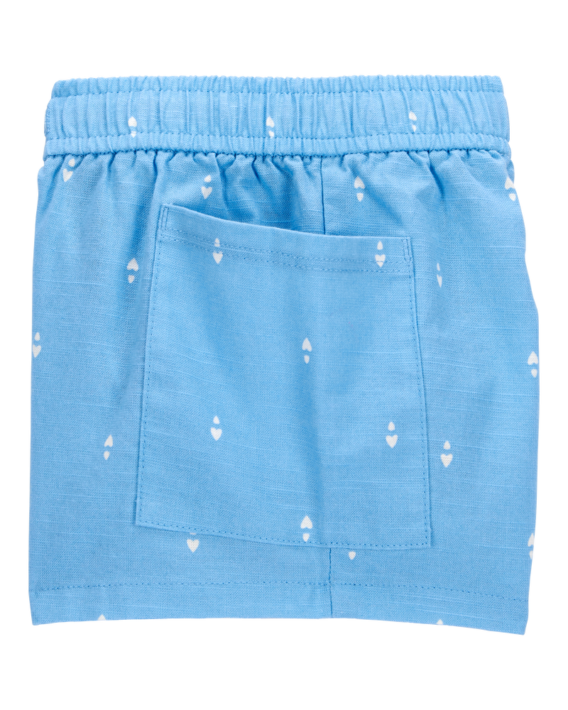 Toddler Heart Drop Print Drawstring Shorts - Blue, image 5 of 7 slides