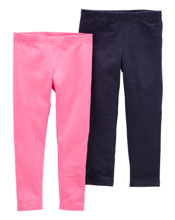 Baby 2-Pack Pink & Navy Leggings, 