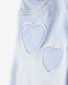 Toddler  Heart Embroidered Iconic Denim Wide Leg Jeans - Cowboy Wash, image 4 of 6 slides