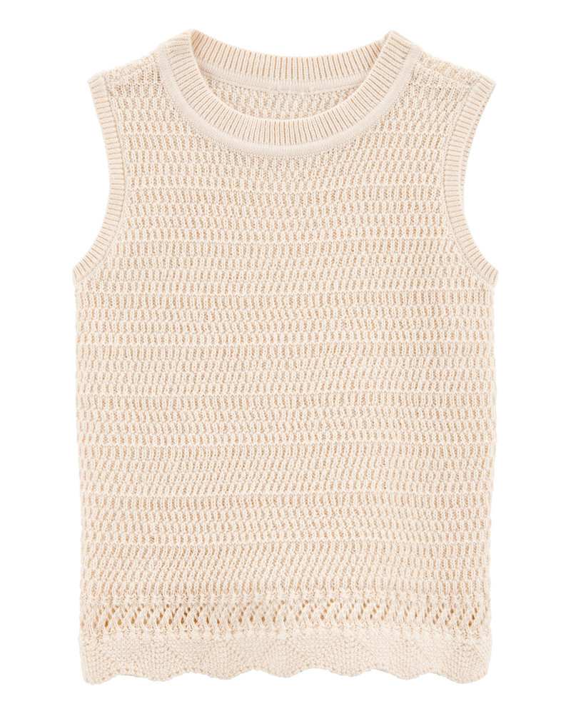 Toddler Crotchet Knit Tank - Ivory, image 1 of 4 slides