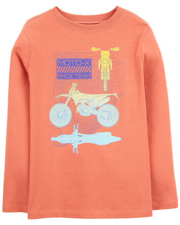 Bicycle BMX Cotton Blend Long-Sleeve Tee - Orange, 