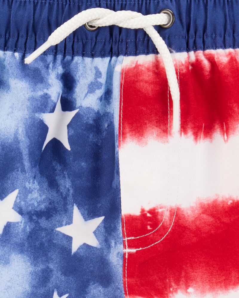 Toddler Fourth of July Flag Swim Trunks