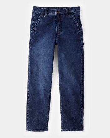 Boys Baggy Iconic Denim Carpenter Pants - Indigo Wash, 