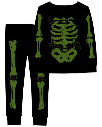 Toddler 2-Piece Glow Skeleton 100% Snug Fit Cotton Pajamas, 