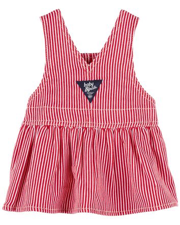 Baby Hickory Stripe Twill Jumper Dress, 