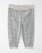 Baby Organic Cotton Gray Striped Sweater Knit Set , image 3 of 6 slides