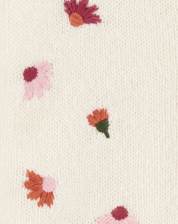 Toddler Floral Sweater Knit Cardigan, 