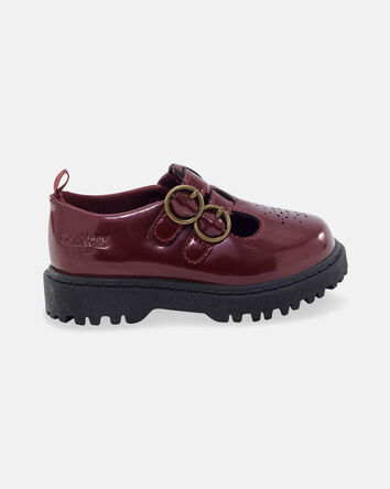 Toddler Girl Buckle Platform Casual Shoes - Burgundy, 