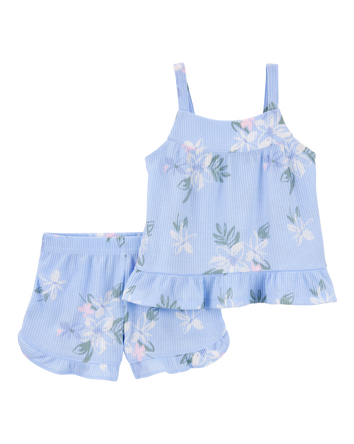 Toddler Girl 2-Piece Floral Loose Fit Pajamas, 