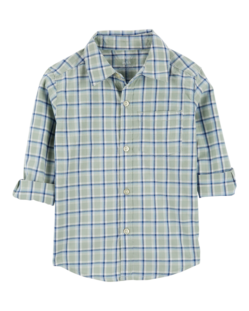 Toddler Plaid Button-Front Shirt, image 1 of 4 slides