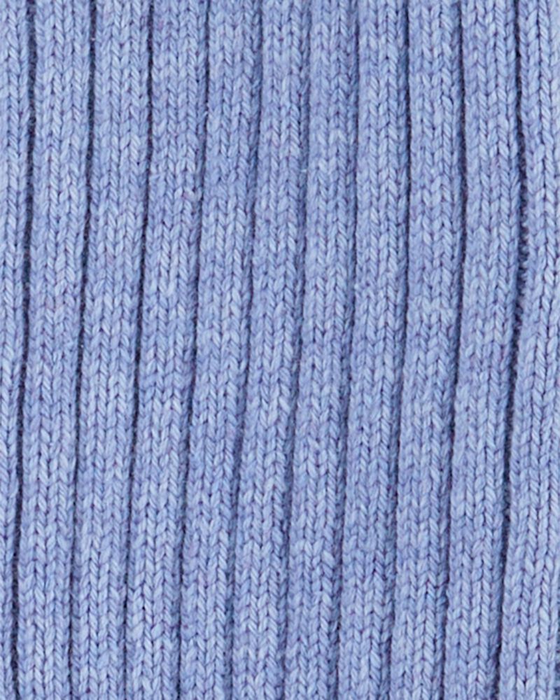 Baby Ribbed Sweater Knit Button-Front Jumpsuit - Blue, image 3 of 4 slides