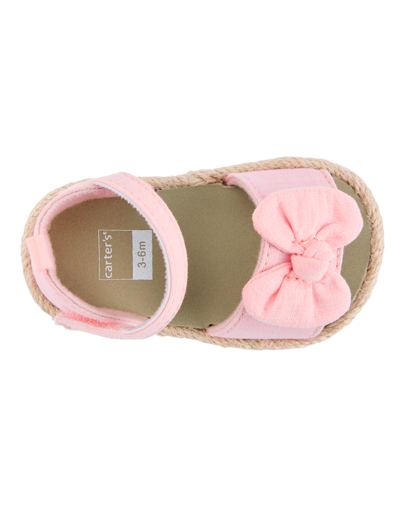 Baby Bow Espadrille Sandals - Pink, image 4 of 7 slides