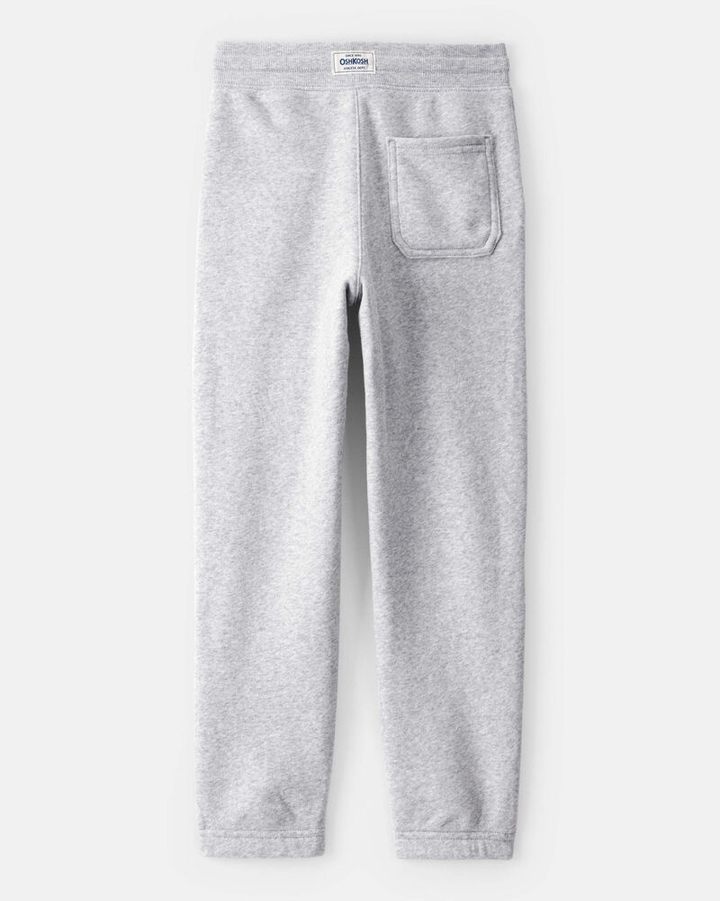 Boys Solid Fleece Drawstring Joggers - Grey, image 2 of 4 slides