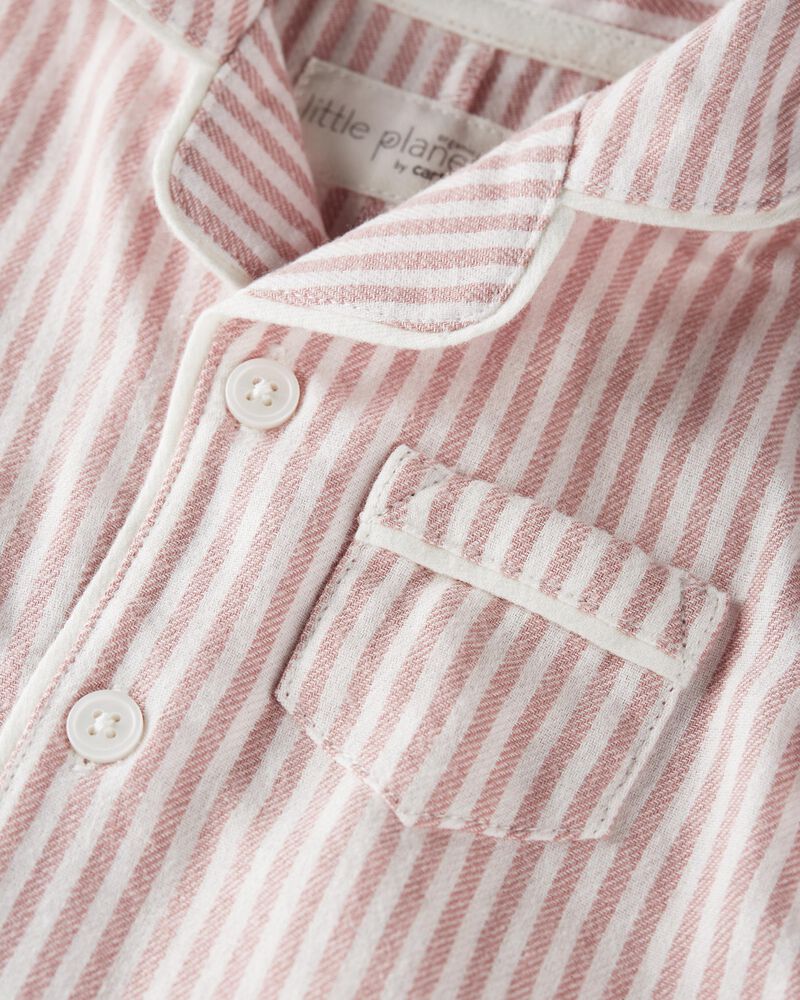 Baby 1-Piece Organic Cotton Coat Style Pajamas, image 2 of 5 slides