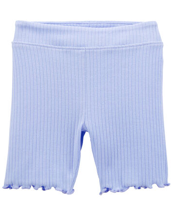 Baby Ribbed Lettuce Hem Bike Shorts, 