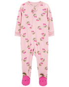 Baby 1-Piece Cherry Fleece Footie Pajamas, image 1 of 6 slides