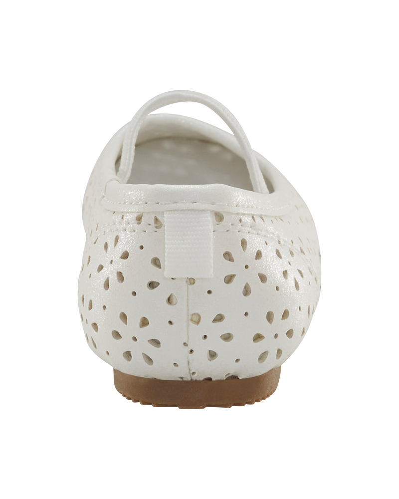 Toddler Floral Ballet Flats - White, image 3 of 7 slides