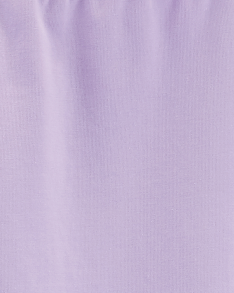 Kid 2-Pack Turquoise & Purple Cotton Stretch Leggings, image 3 of 4 slides