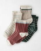 Toddler Girl 4-Pack No-Slip Socks Made with Organic Cotton, image 1 of 4 slides