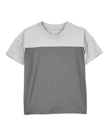 Toddler Colorblock Knit Short-Sleeve Tee - Grey, 