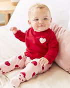 Baby 2-Piece Heart Sweatshirt & Pant Set, image 2 of 4 slides