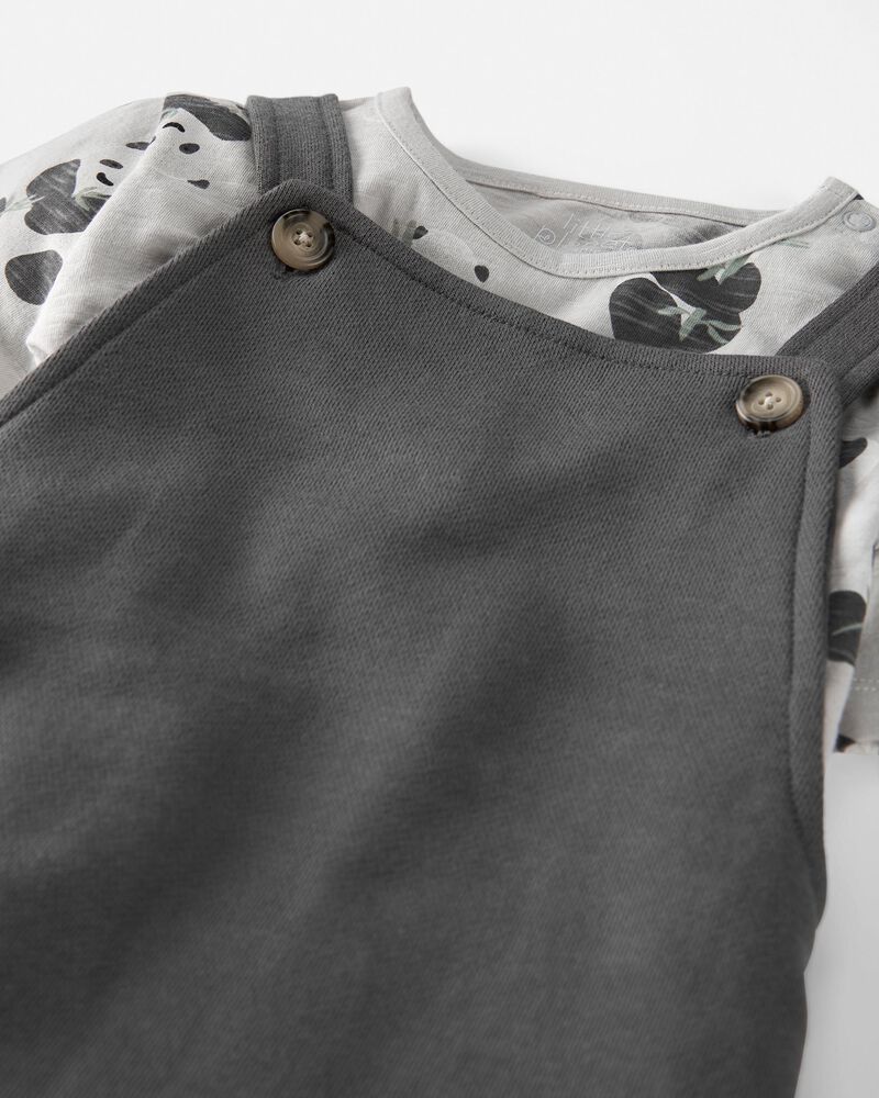 Toddler 2-Piece Organic Cotton Shortall Set, image 6 of 7 slides