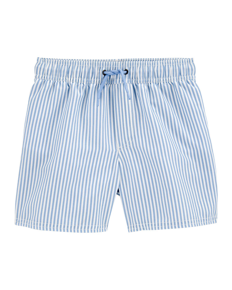 Boys Striped Swim Trunks - Blue, image 4 of 5 slides