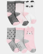 Toddler Girl 6-Pack Critter Socks, image 1 of 2 slides