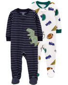 Baby 2-Pack Fleece Footie Pajamas, image 1 of 5 slides