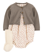 Baby Girl 3-Piece Bubble Cardigan Set, image 1 of 4 slides