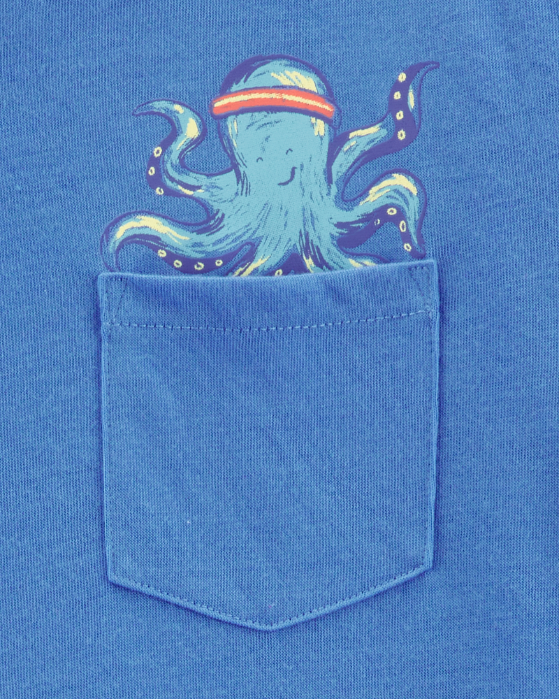Boys 2-Piece Octopus Print Loose Fit Pajamas, image 2 of 4 slides