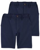 Kid 2-Pack Lightweight Uniform Shorts in Quick Dry Active Poplin, image 1 of 2 slides